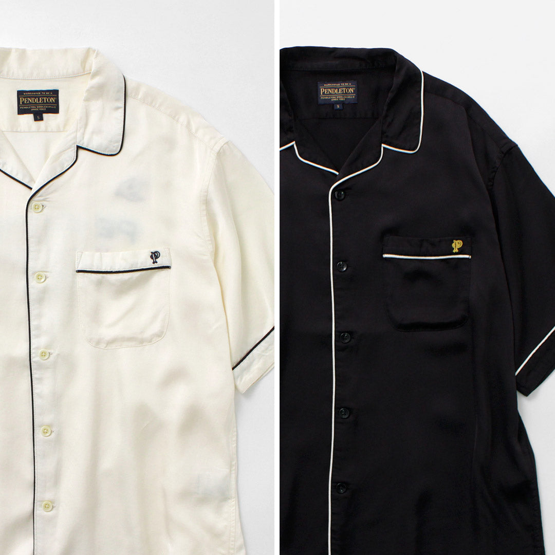 PENDLETON / 파이핑 자수 오픈 칼라 셔츠