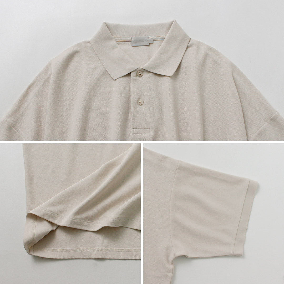 HANDVAERK / Short Sleeve Tapered Big Pique Polo Shirt