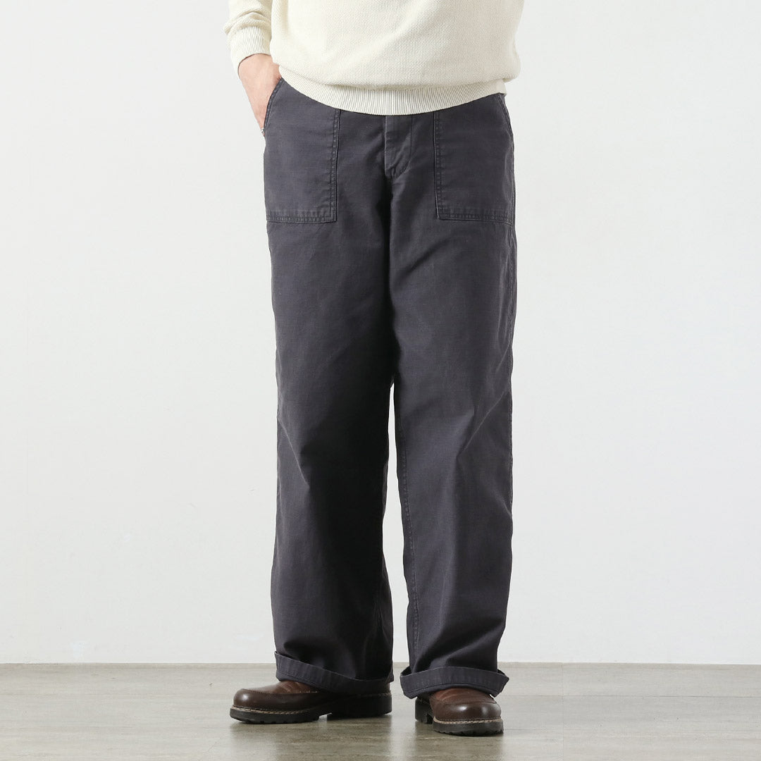 JEANS AZUL JAPÓN / Pantalón Baker Ancho Satén Espalda Teñido de Azufre