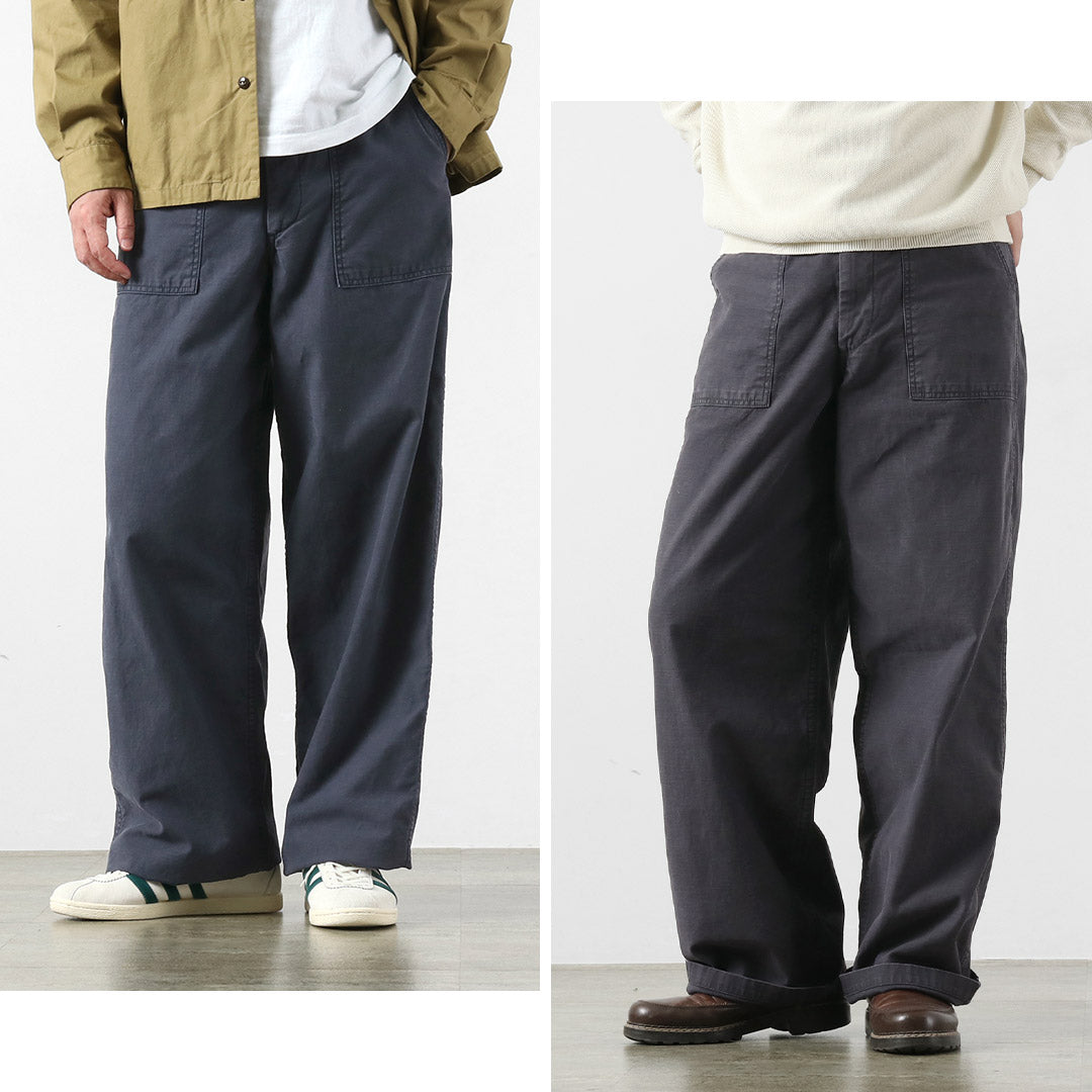 JEANS AZUL JAPÓN / Pantalón Baker Ancho Satén Espalda Teñido de Azufre