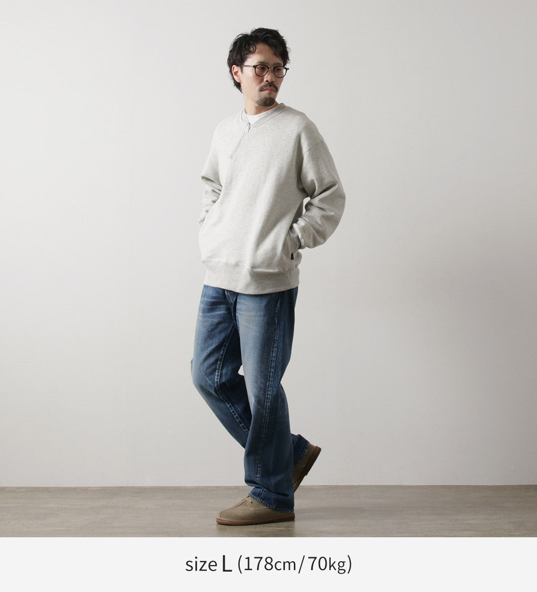 GOHEMP / Sweat ras du cou demi-zip
