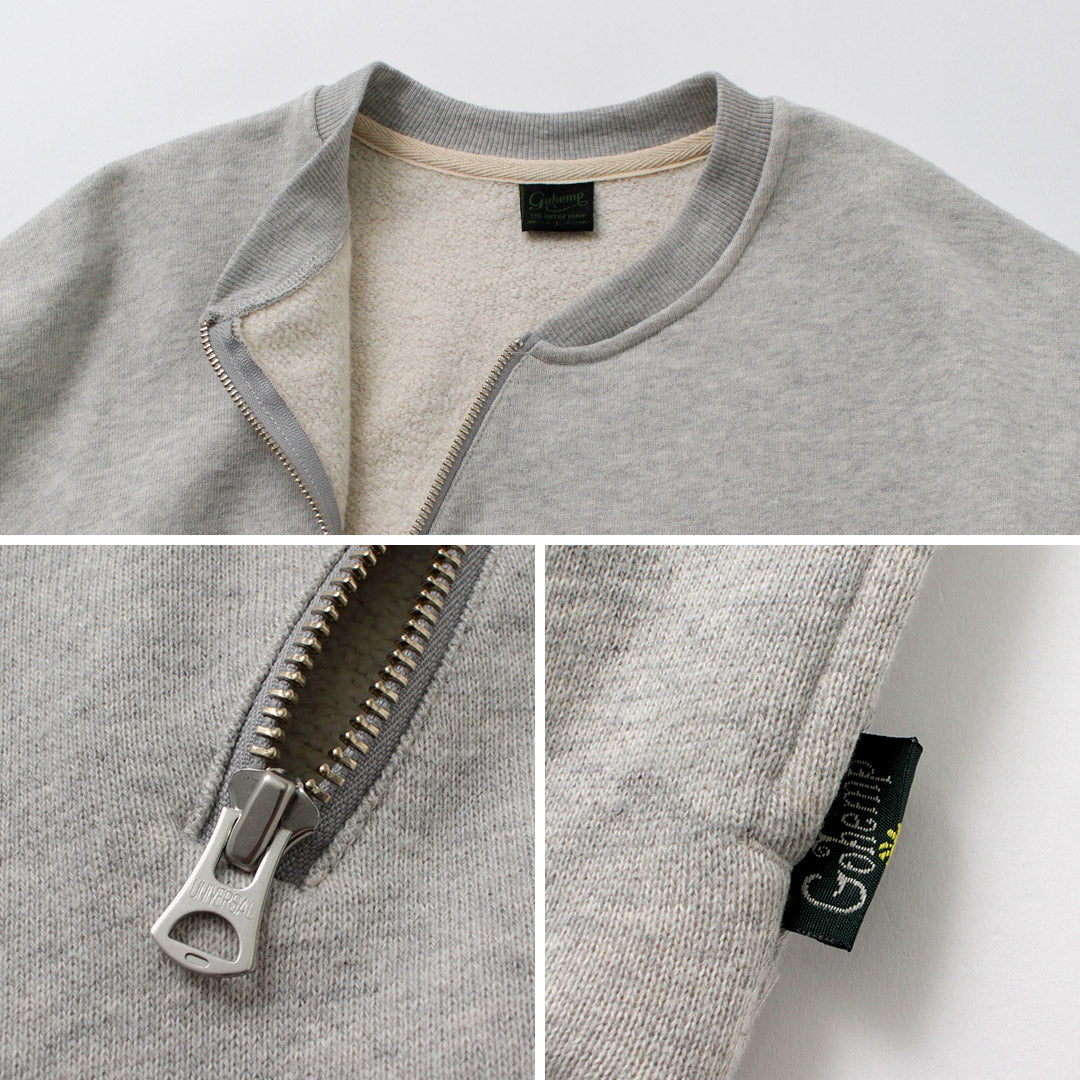 GOHEMP / Sweat ras du cou demi-zip
