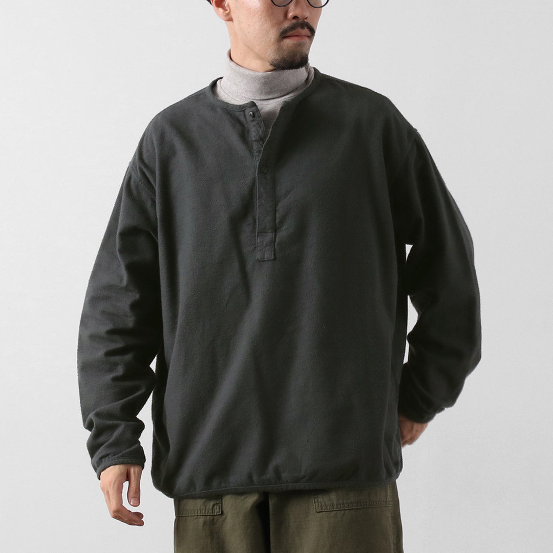 JAPAN BLUE JEANS / 브러쉬드 코튼 플란넬 슬리핑 헨리 넥 풀오버 RJB3595