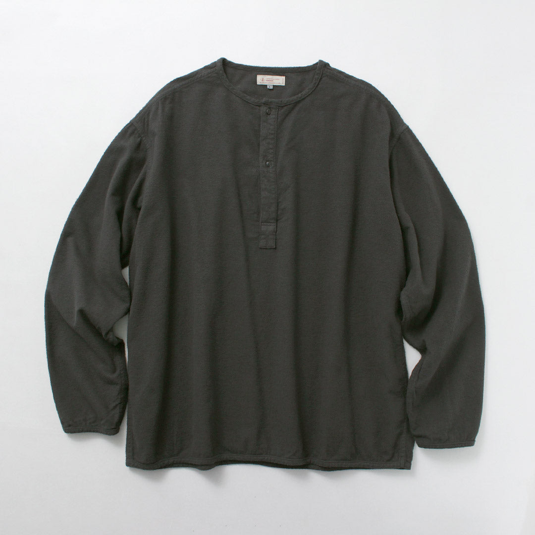 JAPAN BLUE JEANS / 브러쉬드 코튼 플란넬 슬리핑 헨리 넥 풀오버 RJB3595