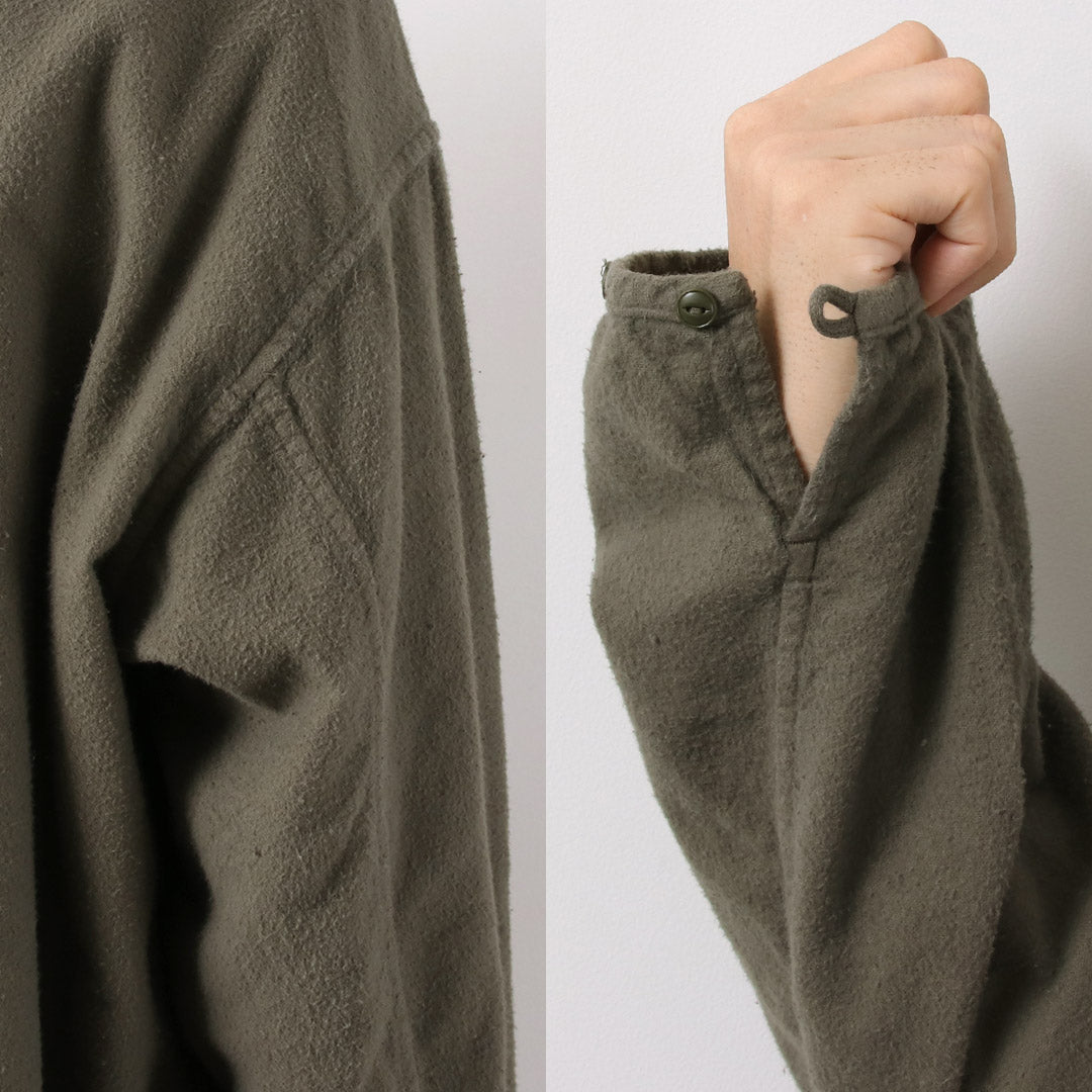 JAPAN BLUE JEANS / 브러쉬드 코튼 플란넬 슬리핑 헨리 넥 풀오버 RJB3595