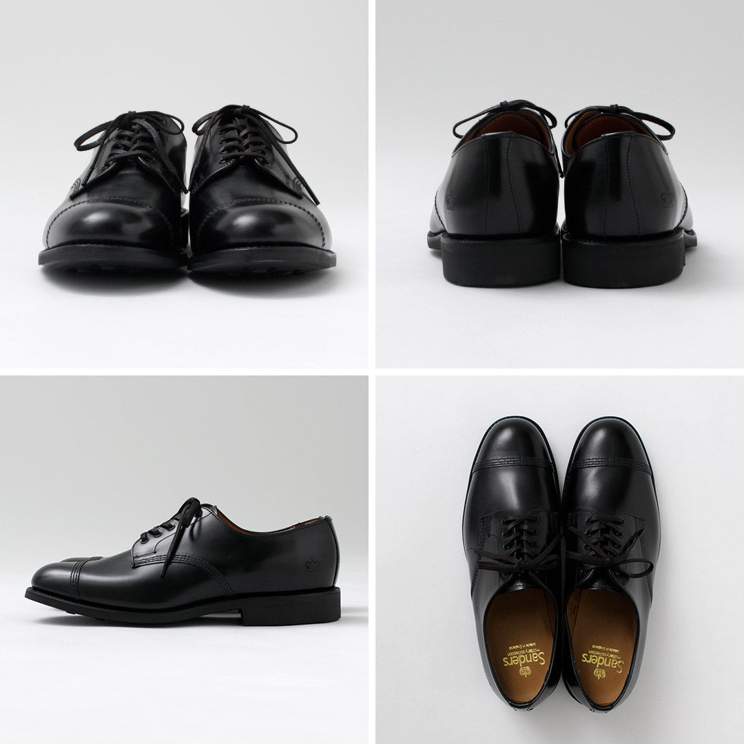 SANDERS / 1128BC Chaussures Derby Militaires en Cuir Lisse