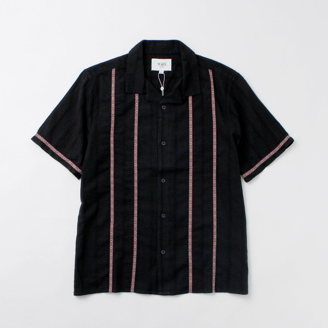 WAX LONDON / Camisa Didcot Manga Corta Dobby Abierto Rayas