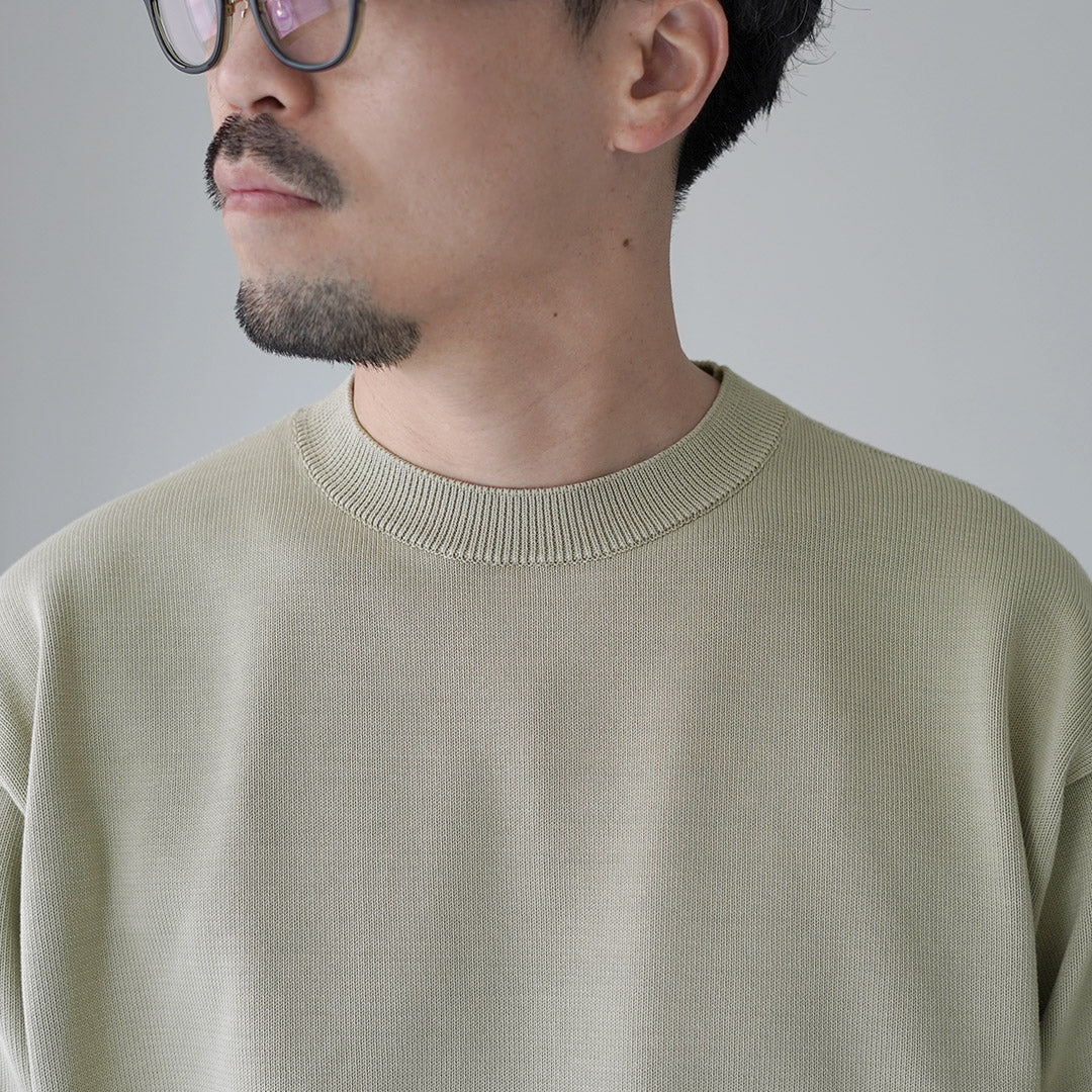 YONETOMI NEW BASIC / Rigid Sea Island Cotton Knit Pullover