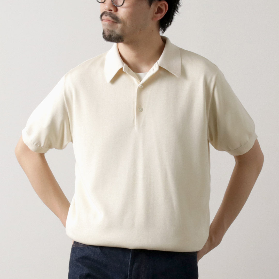 YONETOMI NEW BASIC / 실크 니트 폴로셔츠
