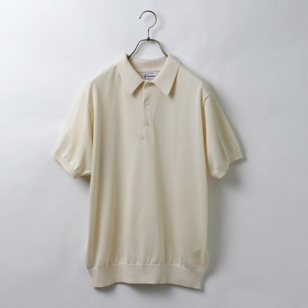YONETOMI NEW BASIC / 실크 니트 폴로셔츠