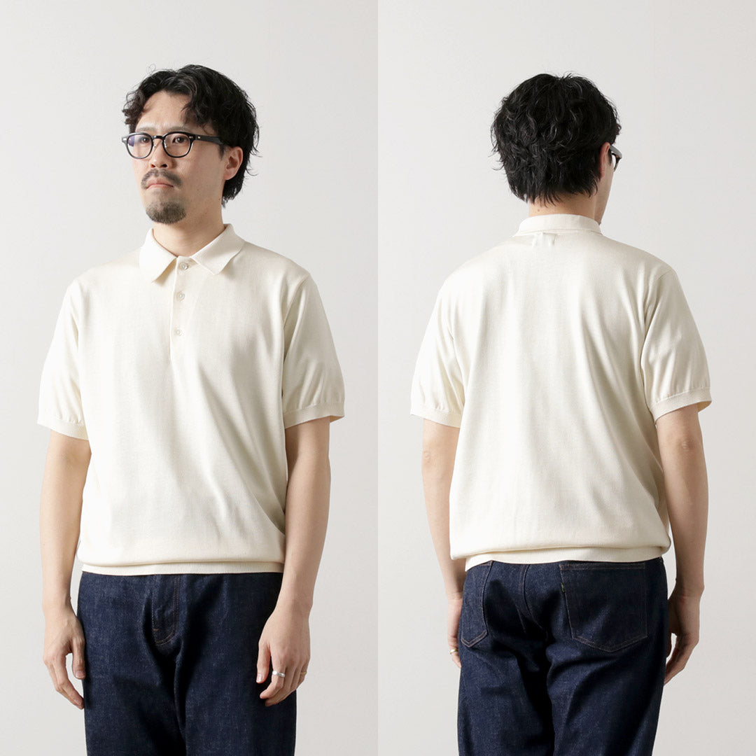 YONETOMI NEW BASIC / 실크 니트 폴로셔츠