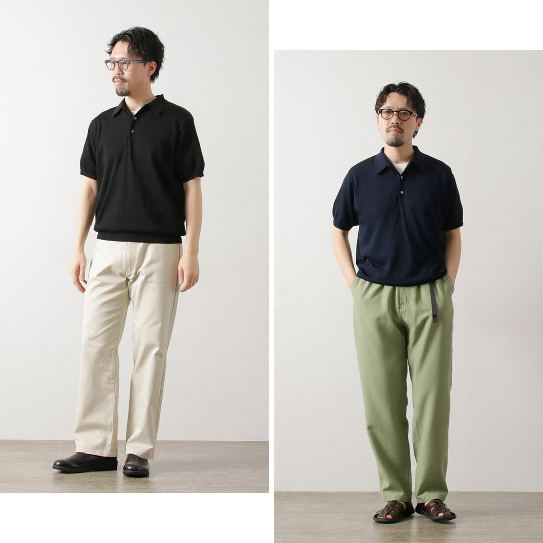 YONETOMI NEW BASIC / 실크 니트 폴로셔츠