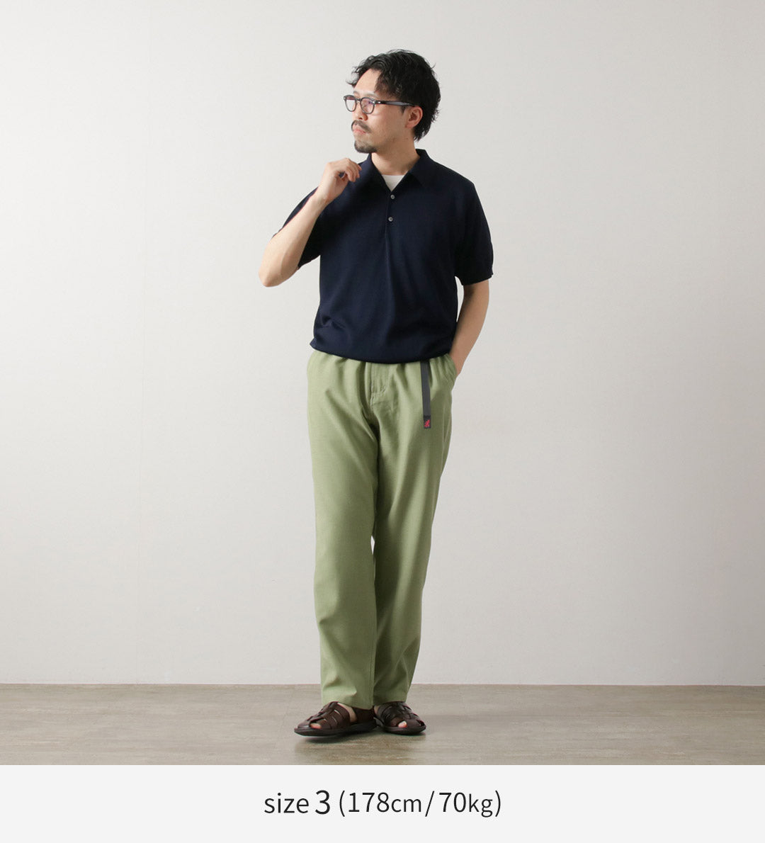 YONETOMI NEW BASIC / 실크 니트 폴로셔츠