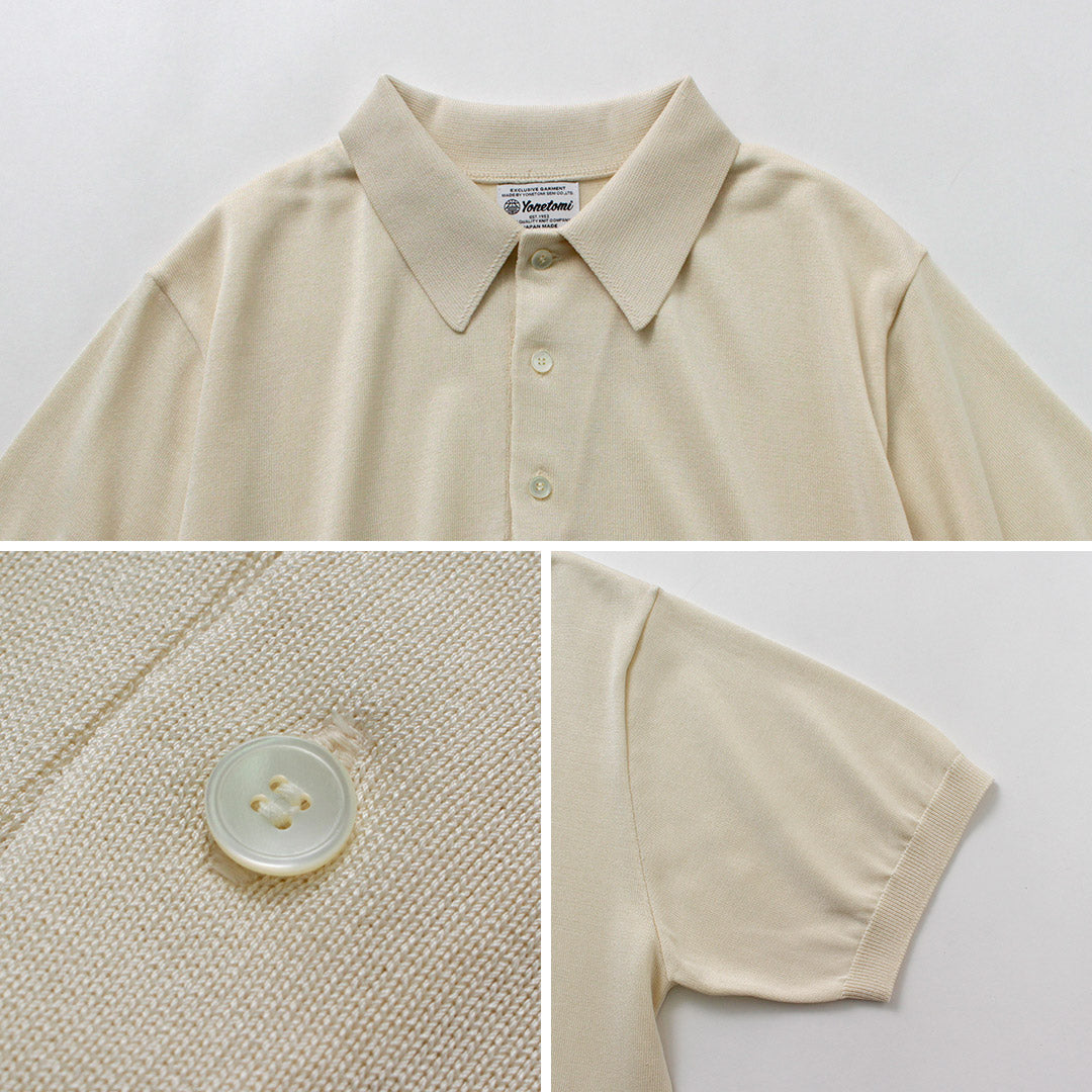 YONETOMI NEW BASIC / 실크 니트 폴로셔츠