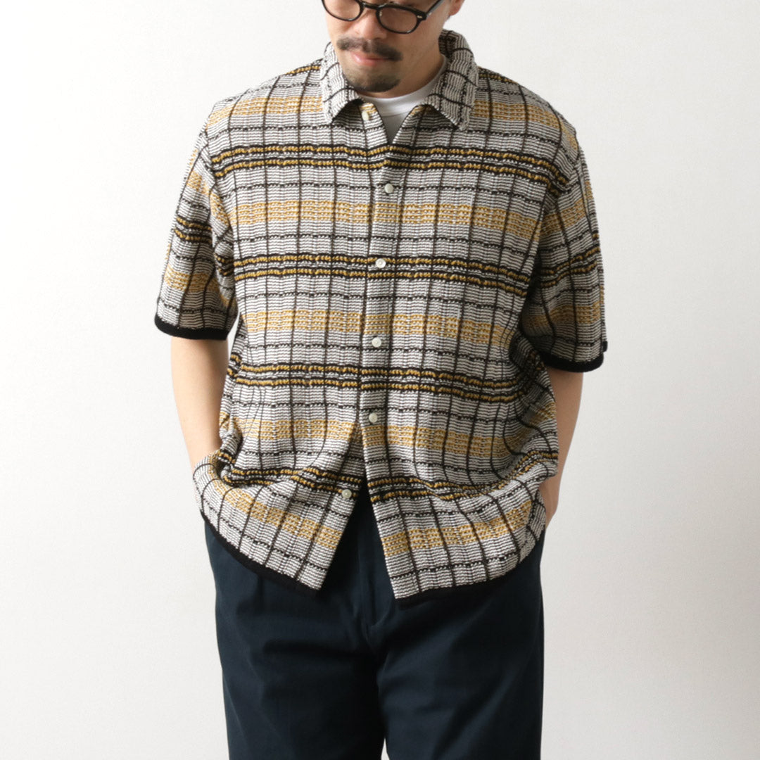 COOHEM / SUKASHI Plaid Tweed Knit Shirt
