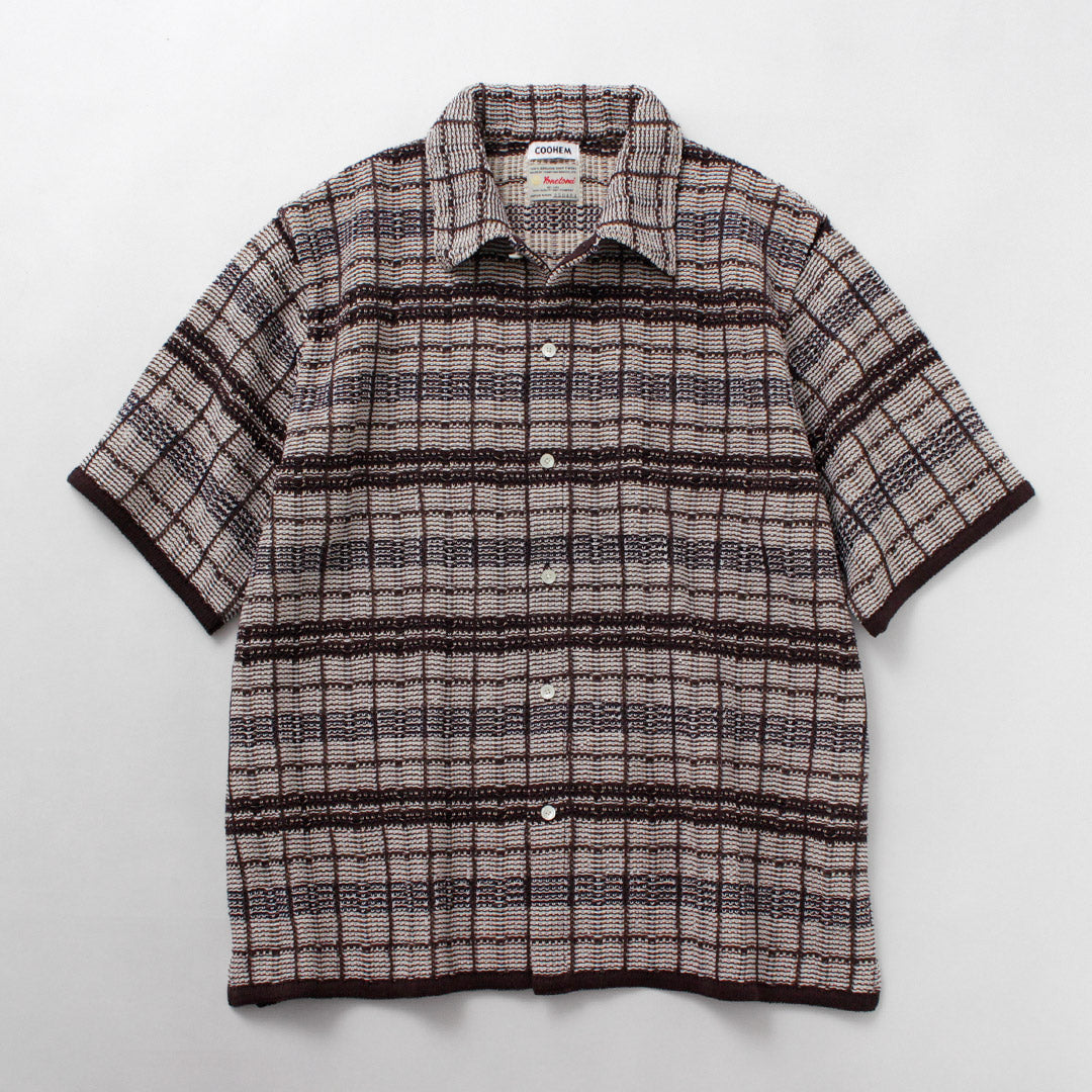 COOHEM / SUKASHI Plaid Tweed Knit Shirt