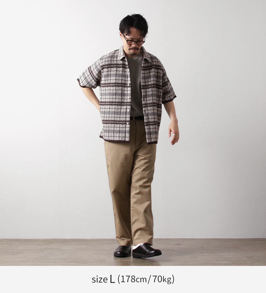 COOHEM / SUKASHI Plaid Tweed Knit Shirt