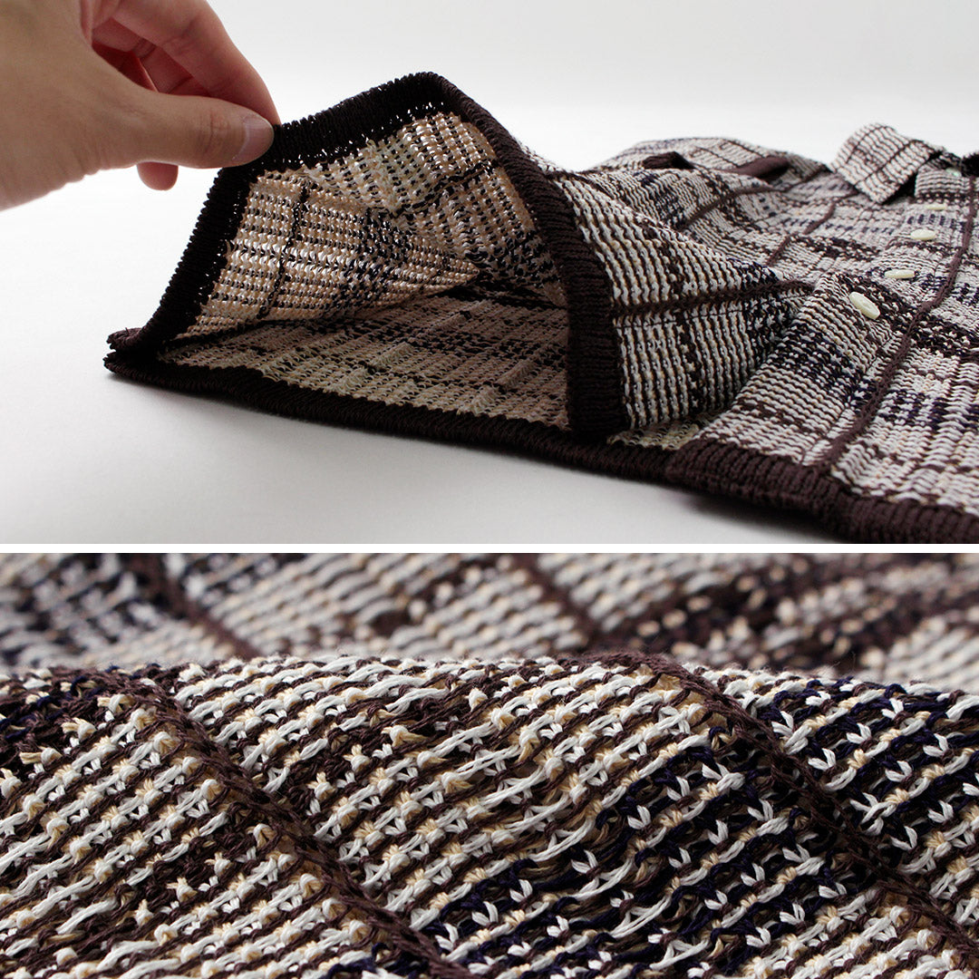 COOHEM / SUKASHI Plaid Tweed Knit Shirt