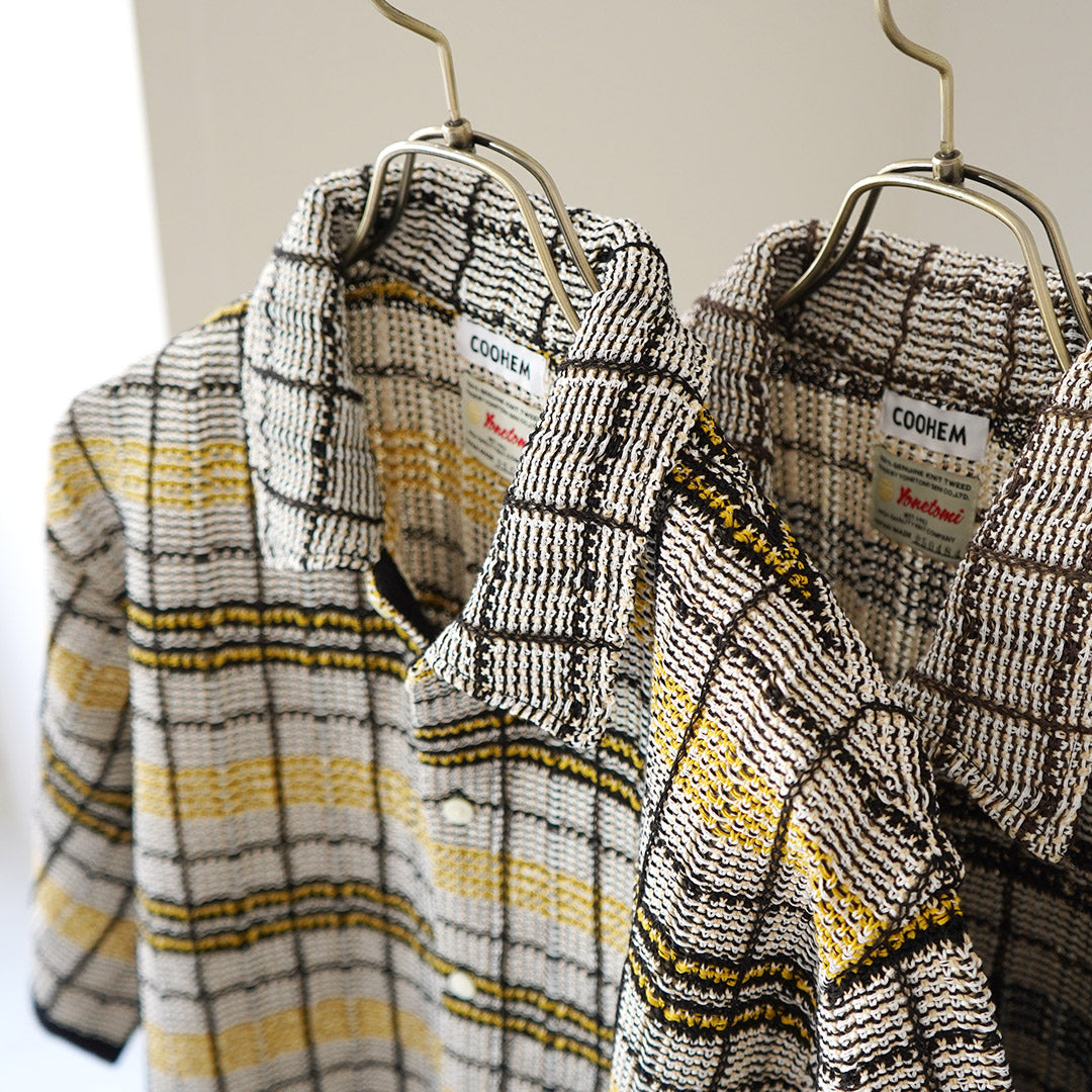 COOHEM / SUKASHI Plaid Tweed Knit Shirt