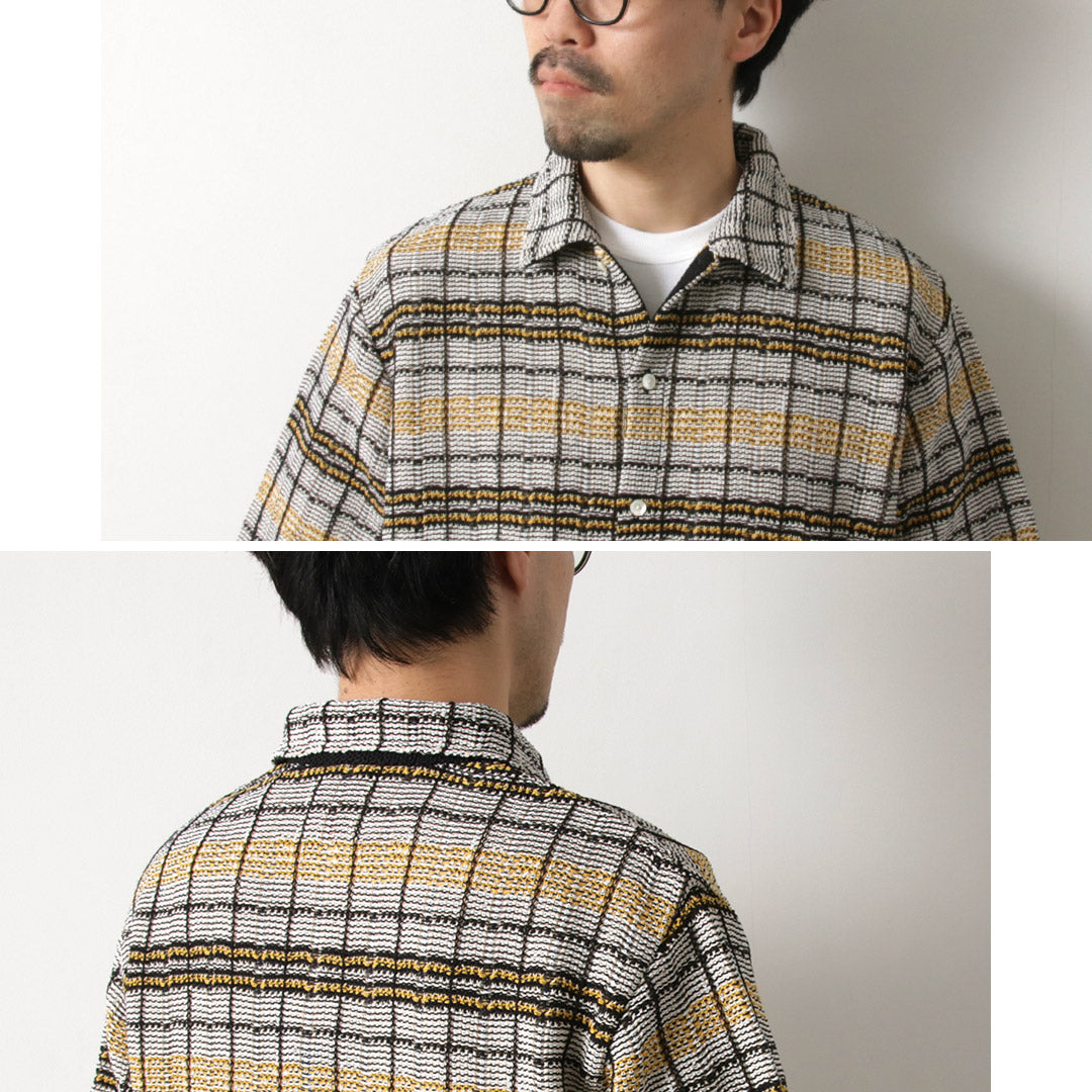 COOHEM / SUKASHI Plaid Tweed Knit Shirt