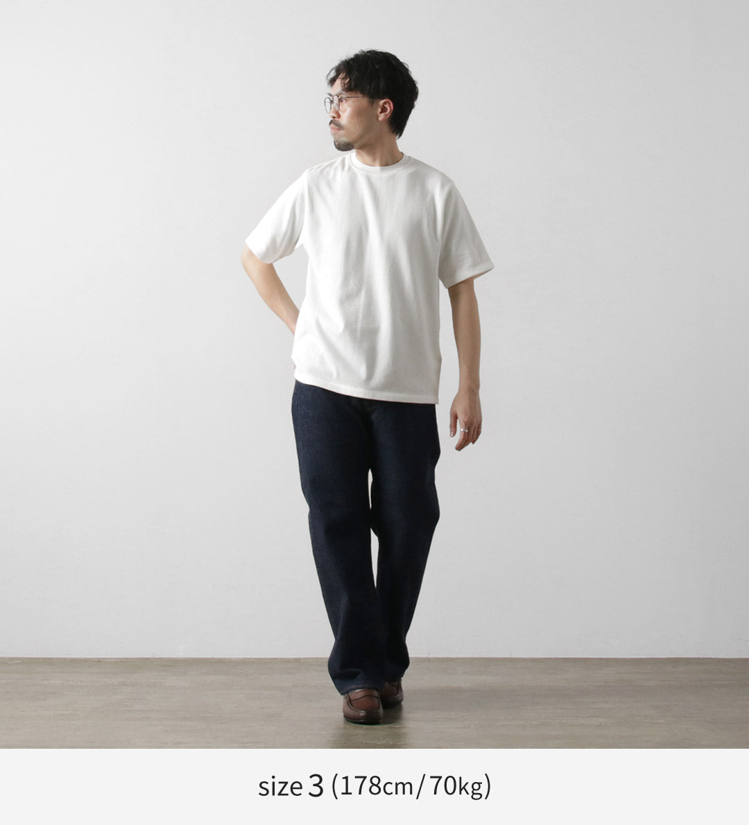YONETOMI NEW BASIC / 硬质海岛棉横向圆体针织T恤