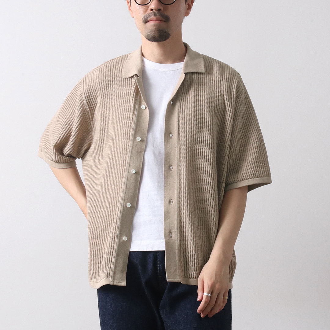 YONETOMI NEW BASIC / 棉質 SUKASHI 針織襯衫