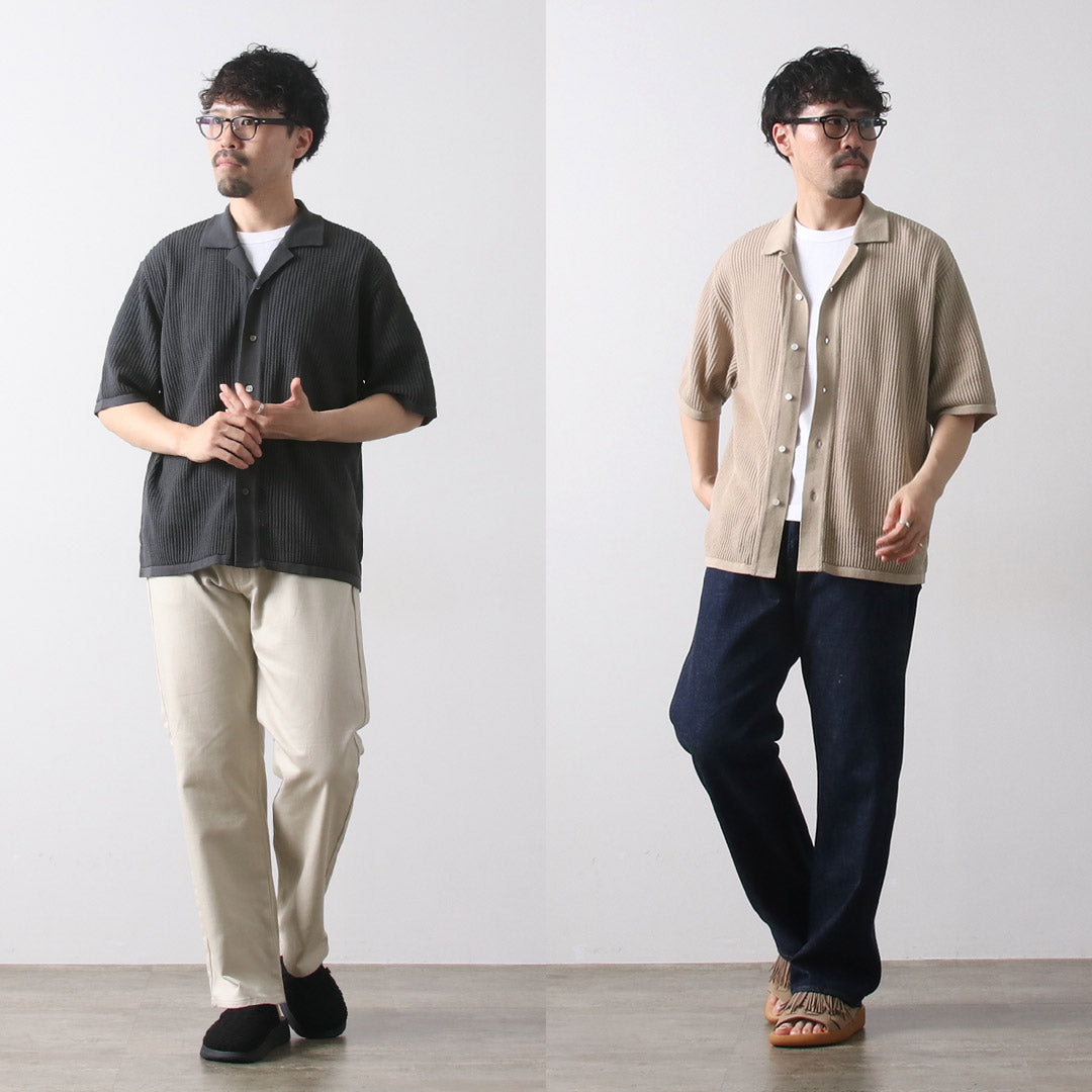 YONETOMI NEW BASIC / 棉質 SUKASHI 針織襯衫