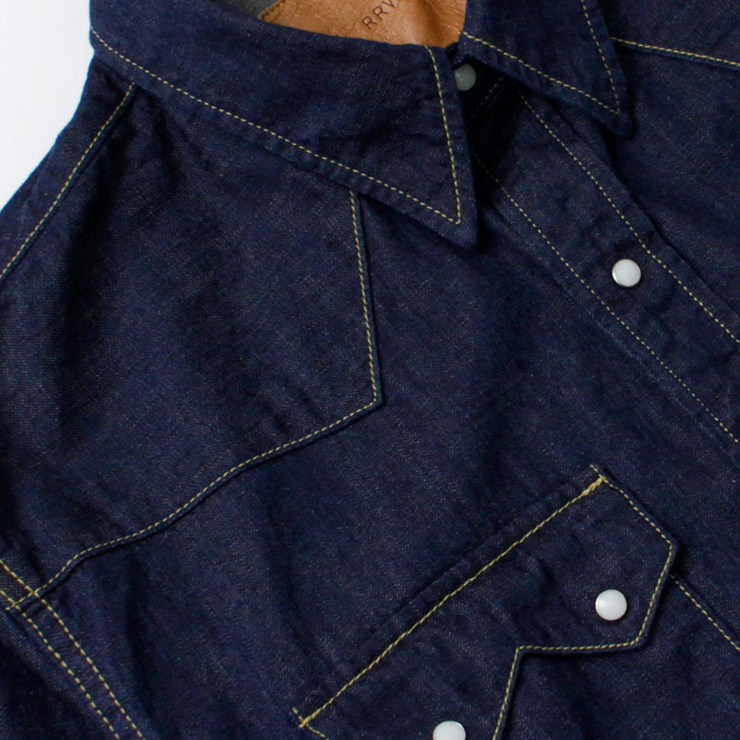 REMI RELIEF / Camisa vaquera vaquera con solapa de dientes de sierra de 8,5 oz