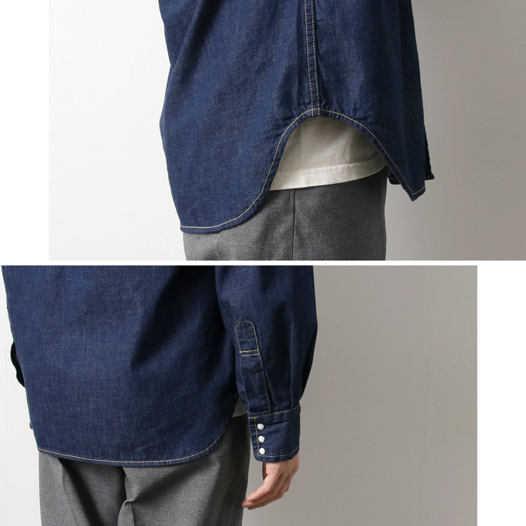 REMI RELIEF / Camisa vaquera vaquera con solapa de dientes de sierra de 8,5 oz