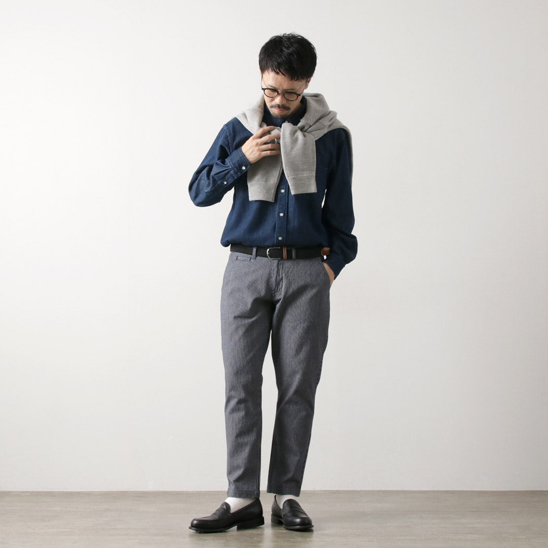 JAPAN BLUE JEANS / 와이드 테이퍼드 히코리 팬츠