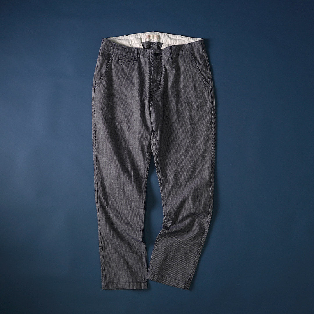 JAPAN BLUE JEANS / 와이드 테이퍼드 히코리 팬츠