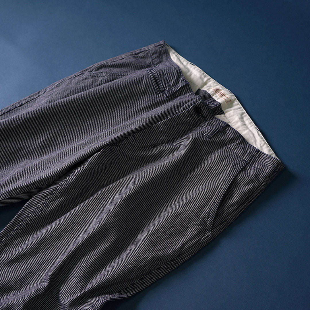 JAPAN BLUE JEANS / 와이드 테이퍼드 히코리 팬츠