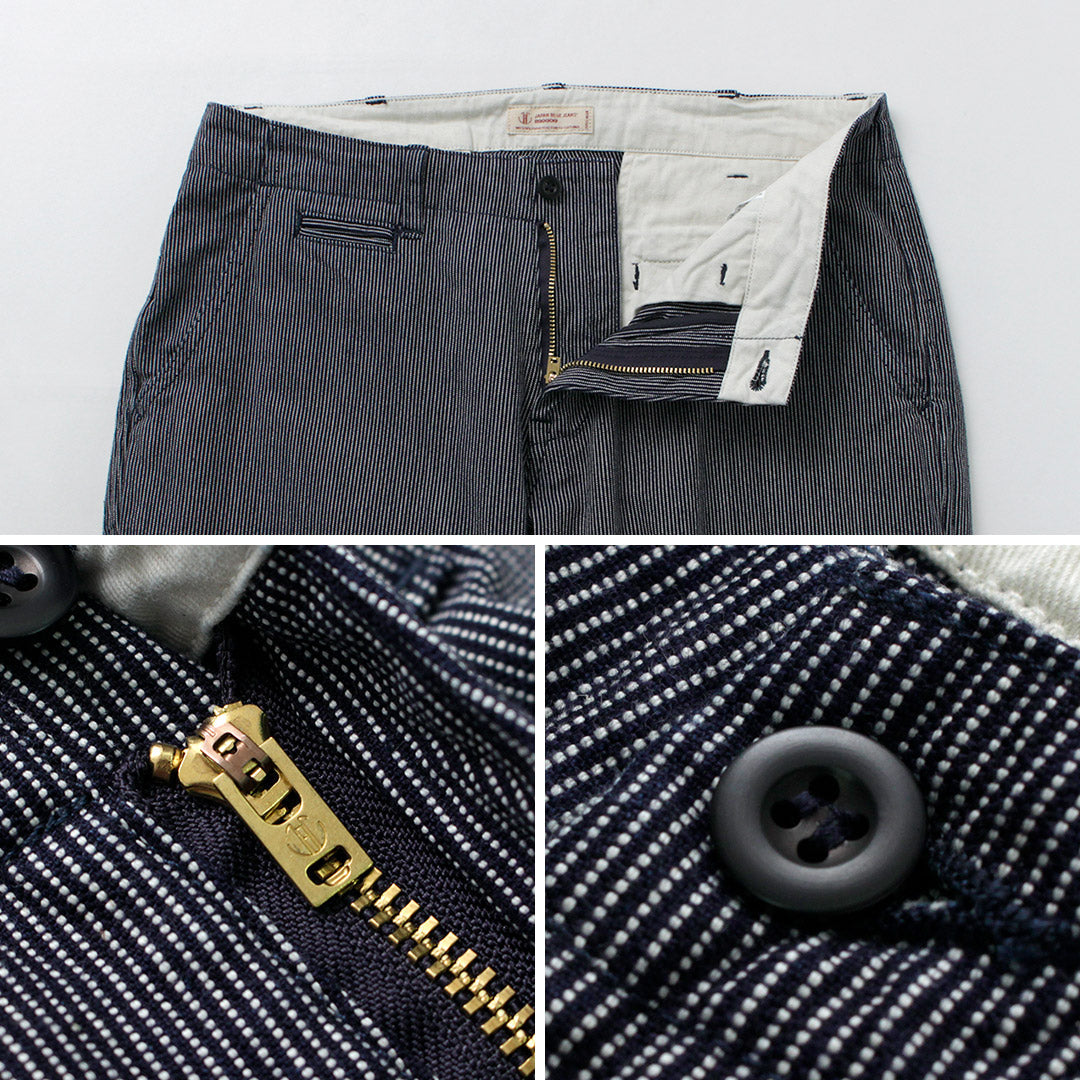 JAPAN BLUE JEANS / 와이드 테이퍼드 히코리 팬츠