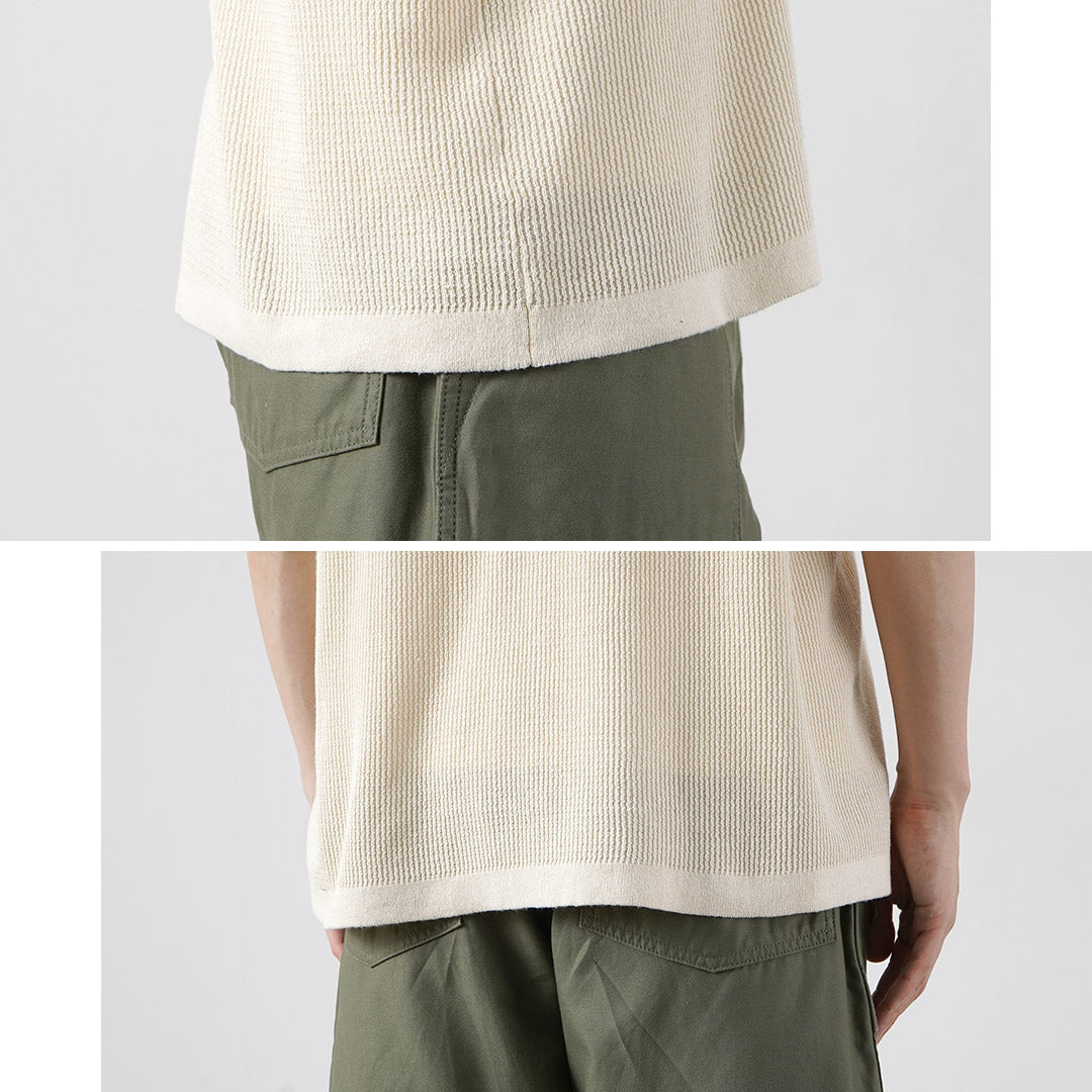 HEALTHKNIT / 헨리넥 반팔 니트 티셔츠