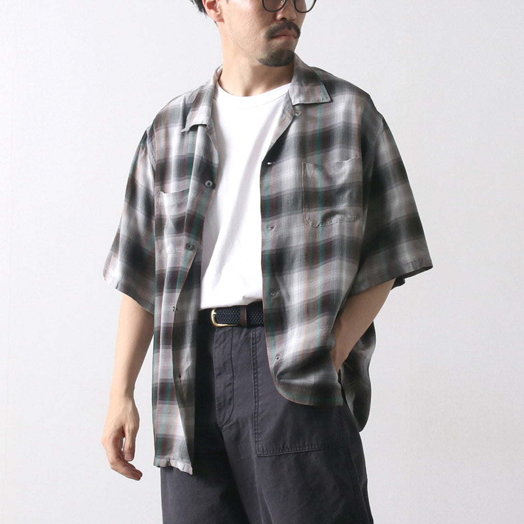 TOWNCRAFT / 60 年代渐变人造丝环领衬衫