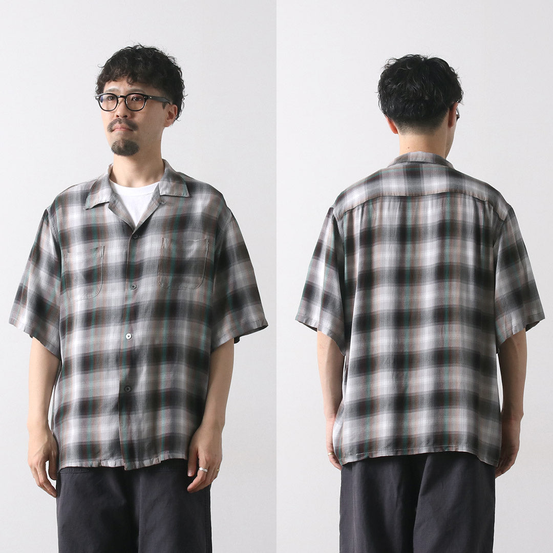 TOWNCRAFT / 60 年代渐变人造丝环领衬衫