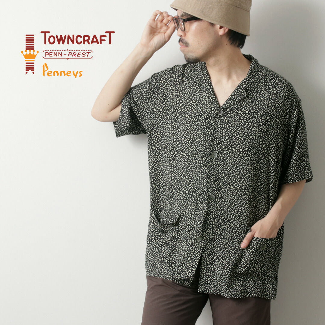 TOWNCRAFT / 人造丝海滩衬衫
