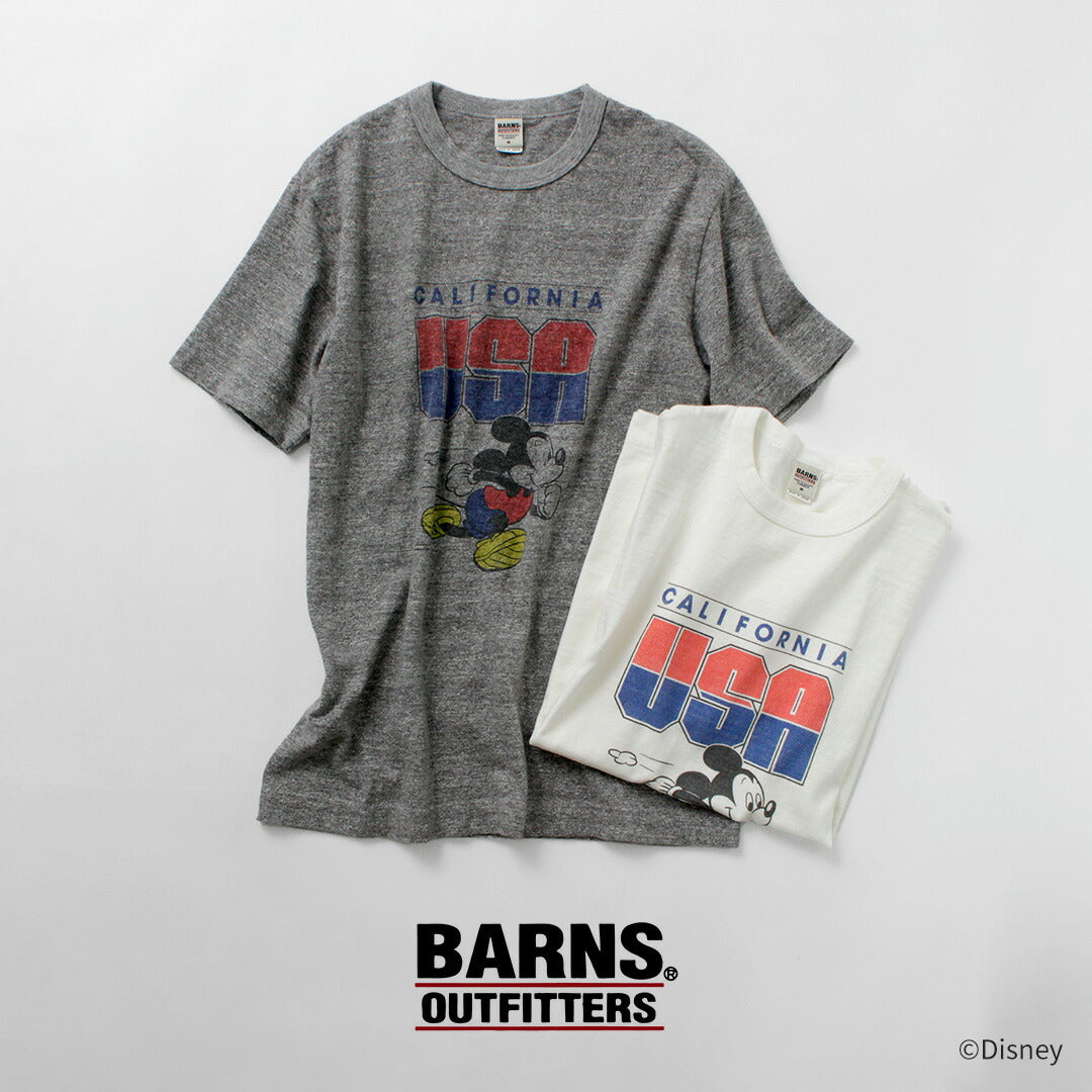 BARNS / Loopwheel Mickey T-Shirt USA CALIFORNIA