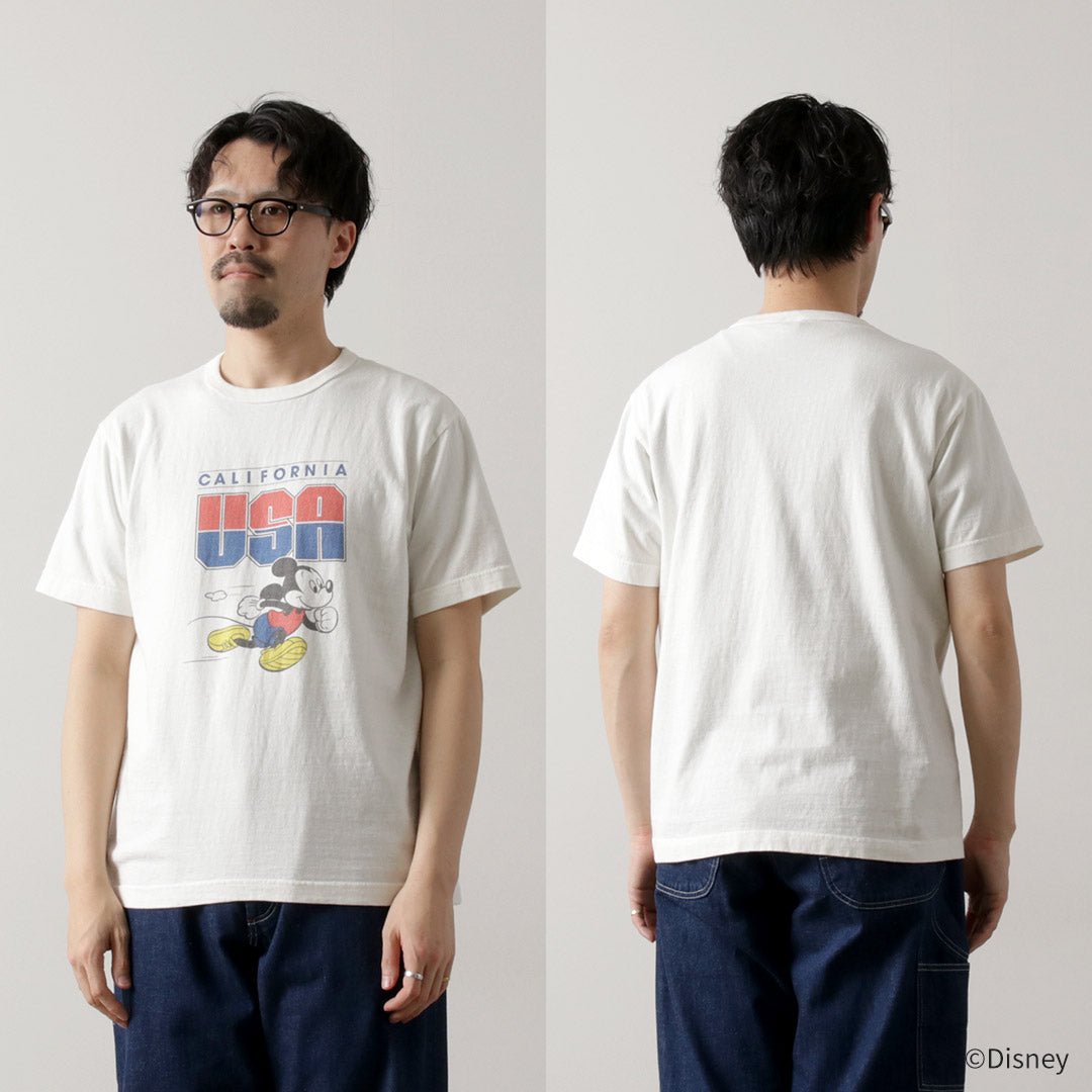 BARNS / Loopwheel Mickey T-Shirt USA CALIFORNIA