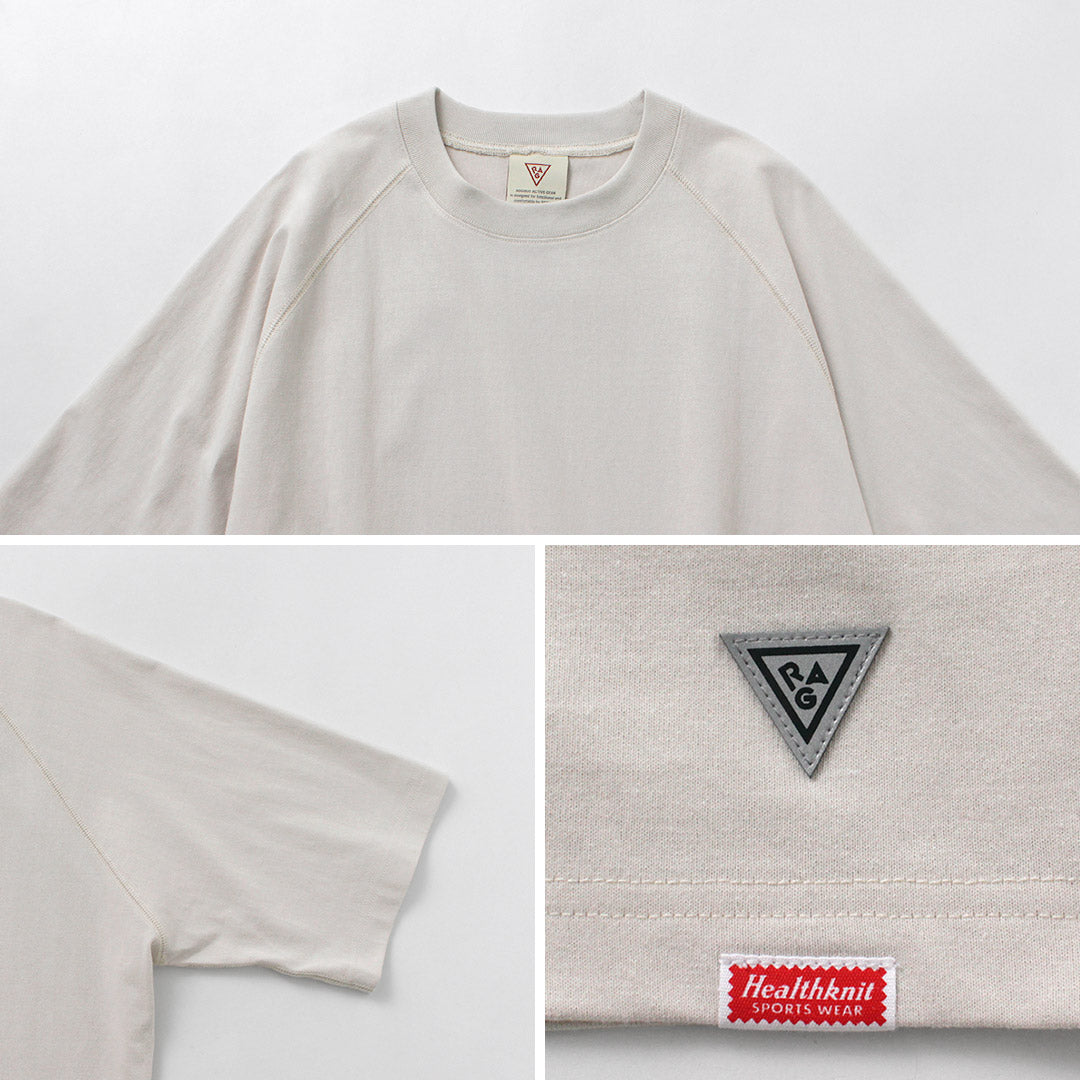 HEALTHKNIT / RAG Collaboration Raglan Short Sleeve Wide T-shirt Open-end Dry Jersey