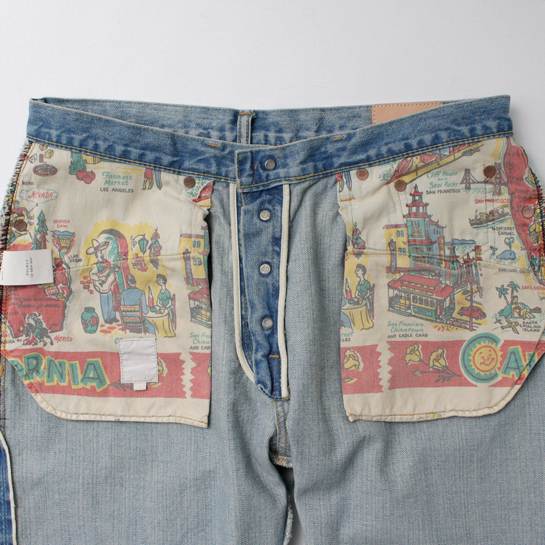 SANCA / Pantalones 5P cónicos de mezclilla de 14 oz lavados con hielo
