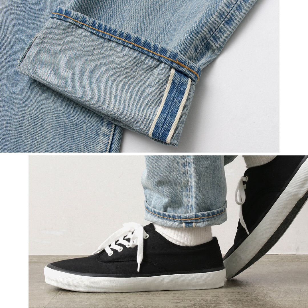 SANCA / Pantalones 5P cónicos de mezclilla de 14 oz lavados con hielo