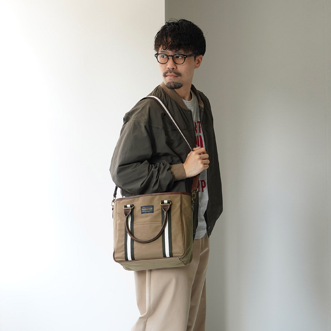 PENDLETON / MARIE 合作 2-way 塗層帆布手提包