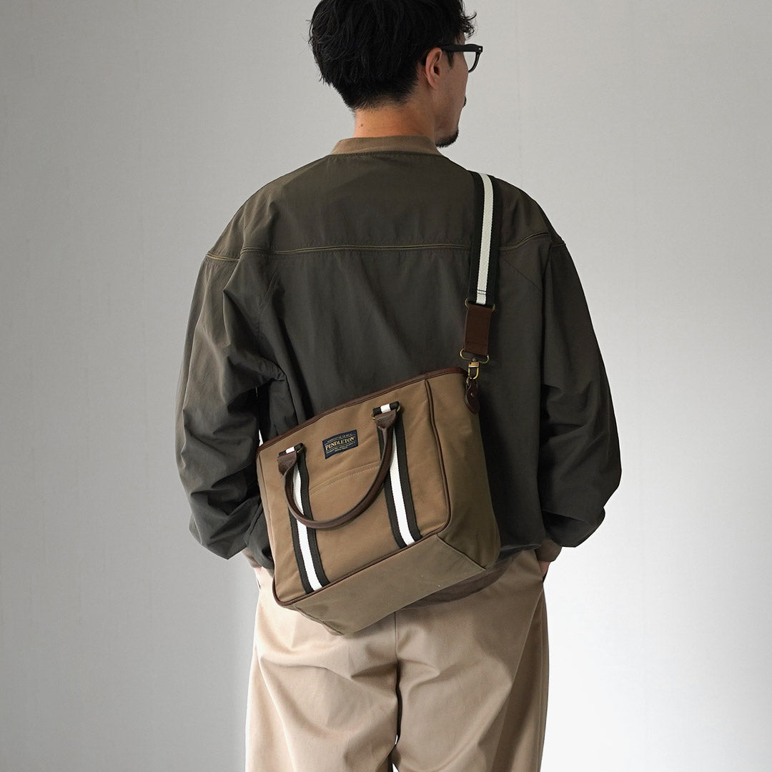 PENDLETON / MARIE 合作 2-way 塗層帆布手提包