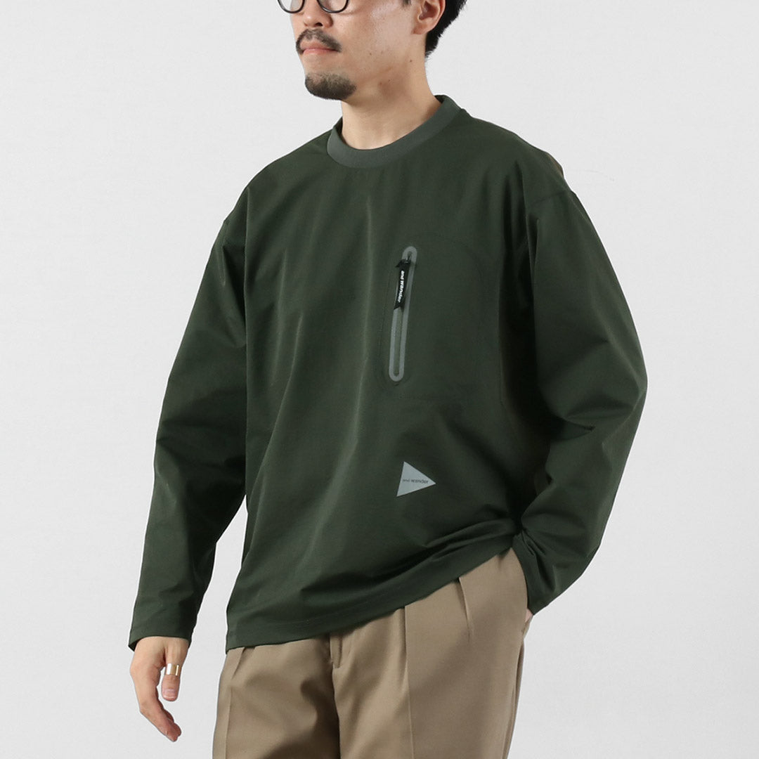 AND WANDER / T-shirt hybride à manches longues et poche chaude