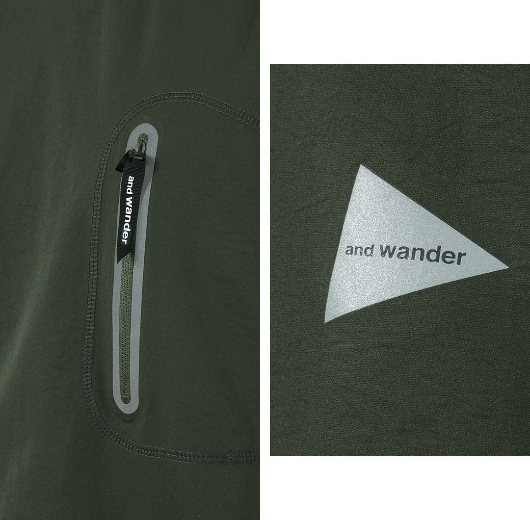 AND WANDER / T-shirt hybride à manches longues et poche chaude