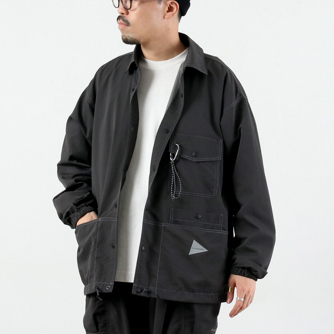 AND WANDER / Veste chemise en nylon froissé