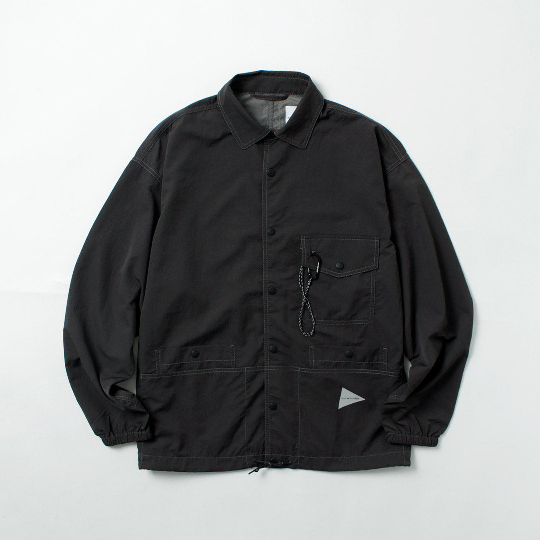 AND WANDER / Veste chemise en nylon froissé