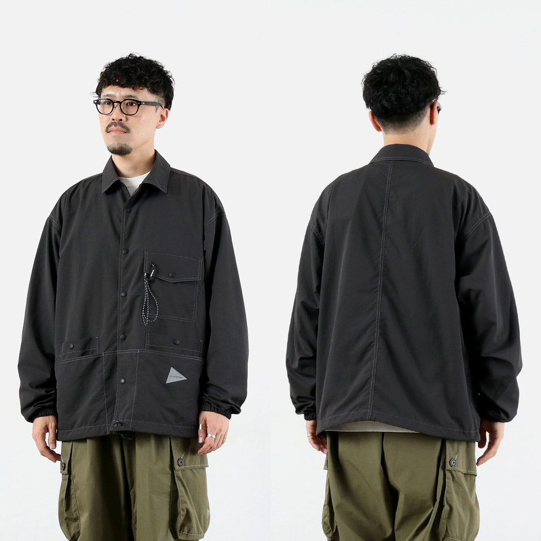 AND WANDER / Veste chemise en nylon froissé
