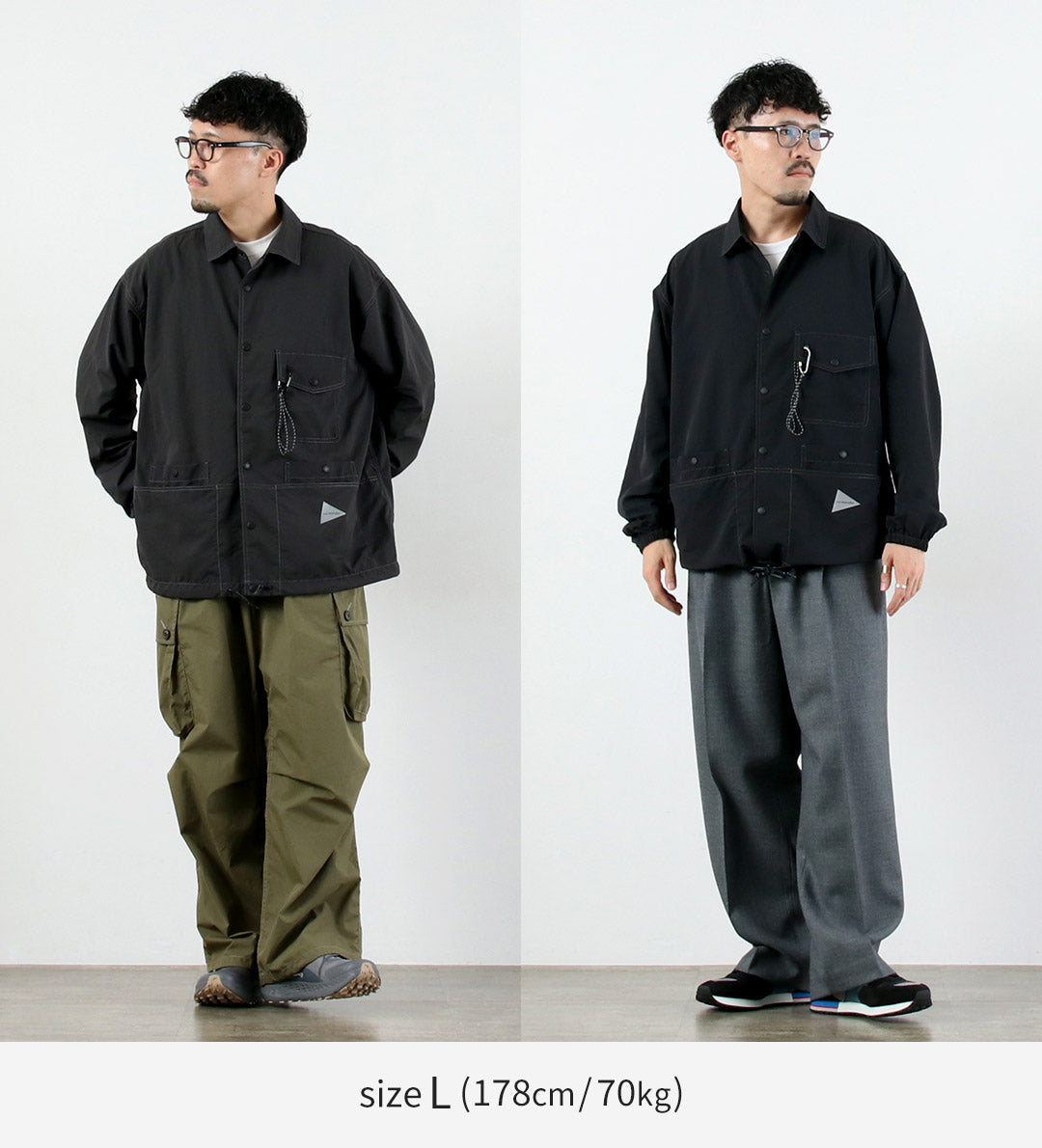 AND WANDER / Veste chemise en nylon froissé